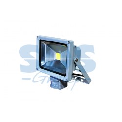 Прожектор уличный LED, Cold White, 20W, AC85-220V/50-60Hz, 1400 Lm, IP65, с датчиком движения. Lamper